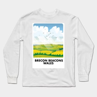 Brecon Beacons Wales travel poster Long Sleeve T-Shirt